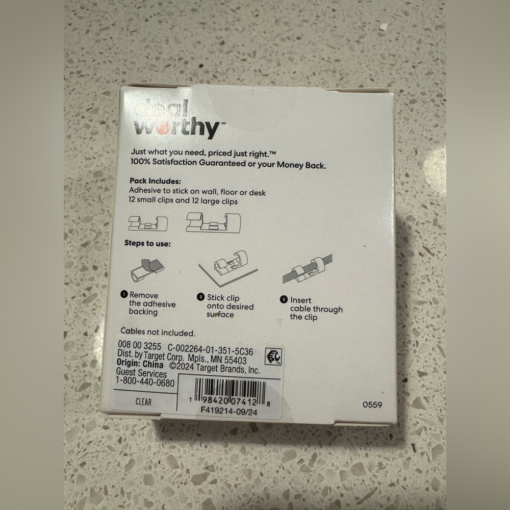 Deal Worthy Cable Management Clips - Small/Large Sizes - 24 Count NIB - Picture 5 of 6